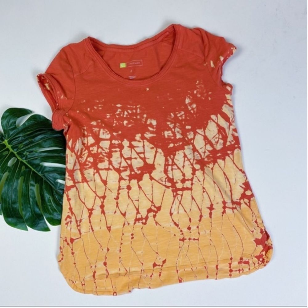 Halcyon Short Sleeve Scoop Neck Tie-Dye Top Sz Med